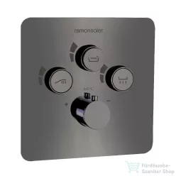   RamonSoler RS SMART termosztátos falsík alatti kád/zuhany csaptelep, szálcsiszolt grafit 85D310756