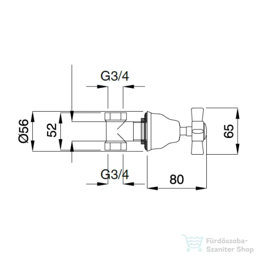 Bugnatese PRINCETON Csempeszelep 3/4" csattlakozású króm színben 862