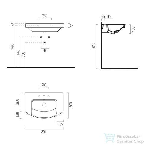 Sapho GSI NORM kerámiamosdó, 80x50cm, ExtraGlaze (8644111)
