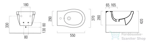 Sapho GSI CLASSIC Fali bidé 8765111