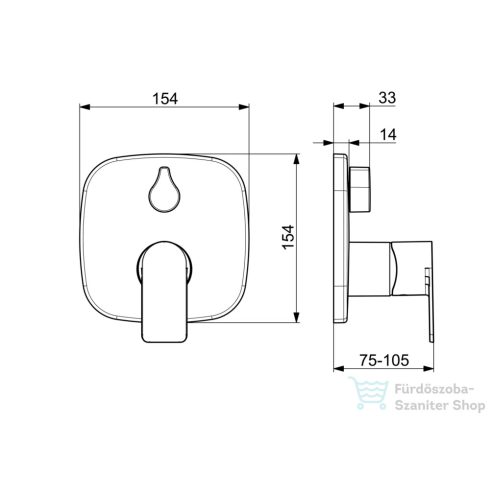 Hansa Hansastela falsík alatti kád/zuhany csaptelep belső egység nélkül,króm 87843173