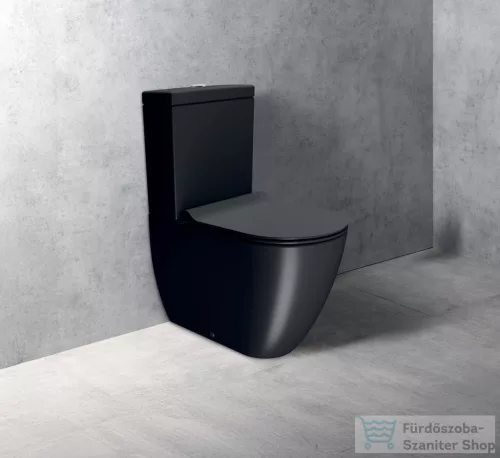 Sapho GSI PURA monoblokkos WC, Swirlflush, alsó/hátsó kifolyású, 36x63cm, dual matt fekete (880626P)
