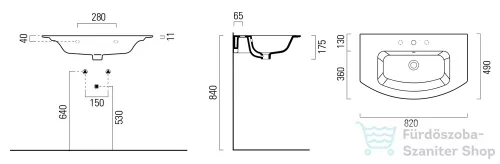 Sapho GSI PURA Slim kerámiamosdó 82x52 cm  8826111