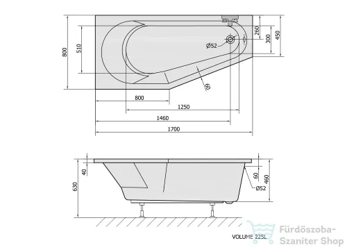 Sapho POLYSAN Tigra kád 170x80x46, bal 90111