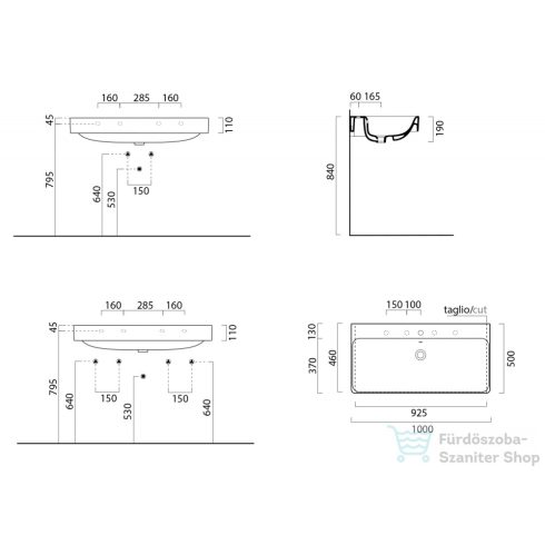 Sapho SAND Mosdó 100x50cm 9023111
