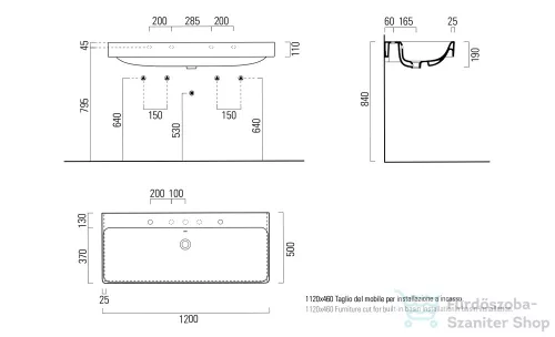 Sapho GSI SAND kerámiamosdó 120x50cm, 2 csaplyukkal 9024211