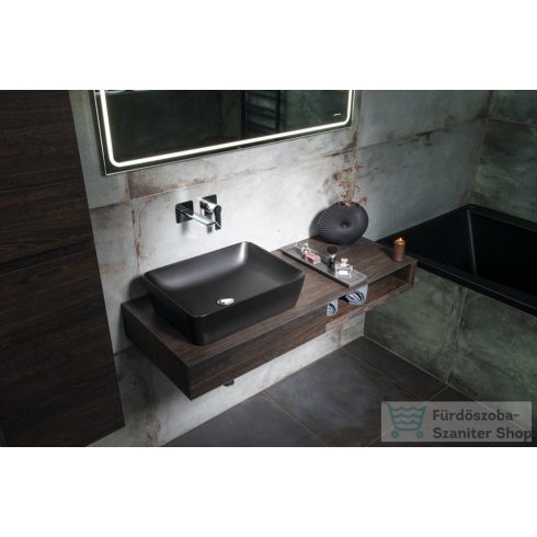 Sapho GSI SAND kerámiamosdó, pultra helyezhető, 50x14x38cm, matt fekete (903726)