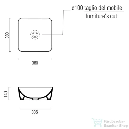 Sapho GSI SAND Mosdó, pultra helyezhető, 38x14x38cm, matt agave (903804)