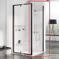   Ravak PIVOT PPS-90 90 cm-es fix oldalfal, Fekete+Transparent,90G70300Z1