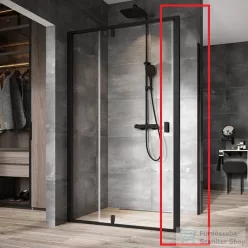   Ravak NEXTY NPSS-80 80 cm-es fix oldalfal, fekete/transparent 90O40300Z1