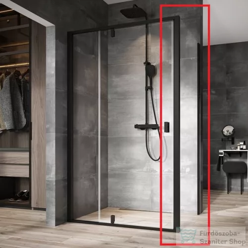 Ravak NEXTY NPSS-100 100 cm-es fix oldalfal, fekete/transparent 90OA0300Z1