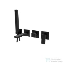   Bugnatese Tetris falsík alatti kádtöltő csaptelep zuhanyszettel,belső egységgel,Matt fekete 9101NE