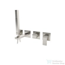   Bugnatese Tetris falsík alatti kádtöltő csaptelep zuhanyszettel,belső egységgel,Szálcsiszolt nikkel 9101NS