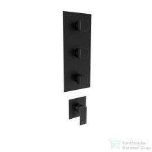   Bugnatese TETRIS Fal alatti 3 állású csaptelep csempeszeleppel, fekete színben 9107NE