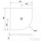 Sapho POLYSAN FLEXIA öntöttmárvány íves zuhanytálca, méretre vágható, 80x80x3cm, R550 (91171)