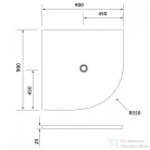 Sapho POLYSAN FLEXIA öntöttmárvány íves zuhanytálca, méretre vágható, 90x90x3cm, R550 (91181)