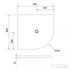 Sapho POLYSAN FLEXIA öntöttmárvány íves zuhanytálca, méretre vágható, balos, 90x80x3cm, R550 (91191)