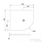 Sapho POLYSAN FLEXIA öntöttmárvány íves zuhanytálca, méretre vágható, balos, 100x80x3cm, R550 (91241)