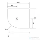 Sapho POLYSAN FLEXIA öntöttmárvány íves zuhanytálca, méretre vágható, jobbos, 100x80x3cm, R550 (91251)