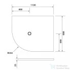 Sapho POLYSAN FLEXIA öntöttmárvány íves zuhanytálca, méretre vágható, jobbos, 110x80x3cm, R550 (91271)