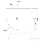 Sapho POLYSAN FLEXIA öntöttmárvány íves zuhanytálca, méretre vágható, jobbos, 110x90x3cm, R550 (91361)
