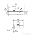 Bugnatese TETRIS Zuhanycsaptelep test 3/4", fehér  9136BI
