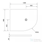Sapho POLYSAN FLEXIA öntöttmárvány íves zuhanytálca, méretre vágható, balos, 120x90x3cm, R550 (91371)