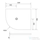 Sapho POLYSAN FLEXIA öntöttmárvány íves zuhanytálca, méretre vágható, jobbos, 120x90x3cm, R550 (91391)