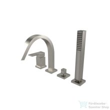   Bugnatese TETRIS peremre szerelhető, 4 üléses kádcsaptelep, szálcsiszolt nikkel 9155NS