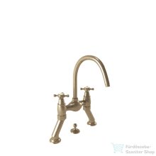   Bugnatese LADY peremre építhető 3 üléses mosdó csaptelep automata leeresztővel,Bronz 915BR