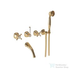   Bugnatese Lady falsík alatti kádtöltő csaptelep zuhanyszettel,belső egységgel,Sárgaréz 918ON