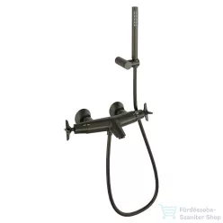   RamonSoler ADAGIO fali termosztátos kádtöltő csaptelep zuhanyszettel, szálcsiszolt grafit 91C308780