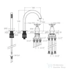 RamonSoler ADAGIO 4 üléses termosztátos kádtöltő csaptelep zuhanyszettel, króm 91C312338
