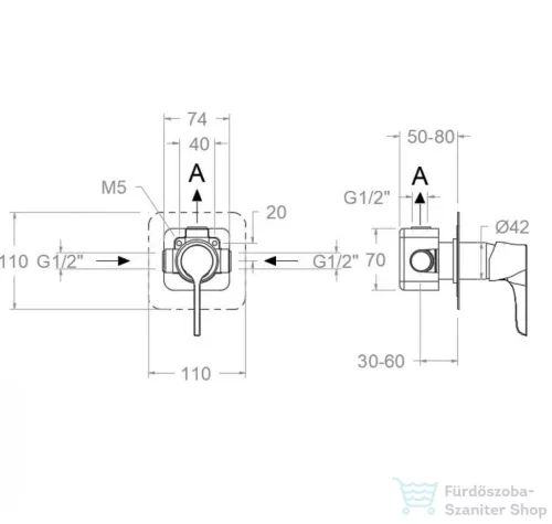 RamonSoler ADAGIO falsík alatti kád/zuhany csaptelep, króm 91D306106