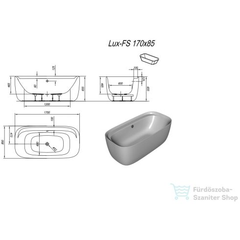 Kolpa San Lux FS 170x85 szabadon álló kád  922810