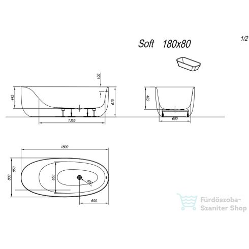 Kolpa San Soft 180x80 beépíthető fürdőkád 922820