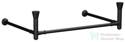 Sapho KERASAN THE NEW YORKER fali mosdótartó konzol, 80cm-es mosdóhoz, matt fekete (927231)