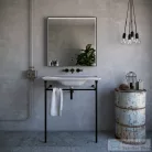 Sapho KERASAN THE NEW YORKER álló mosdótartó konzol, 80cm-es mosdóhoz, matt fekete (927531)