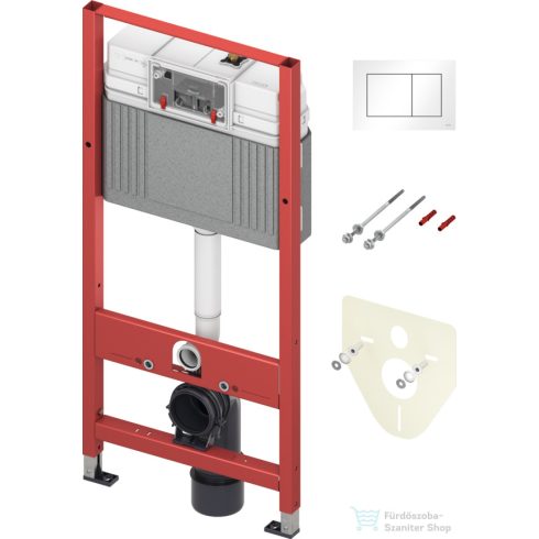 Tece Base falsík alatti wc szerelőelem, Tece Now fényes fehér nyomólappal, hangszigetelővel 9400413