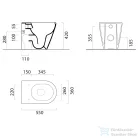 Sapho GSI KUBE X SWIRLFLUSH fali WC, 36x55cm, dual-matt fekete (941026)