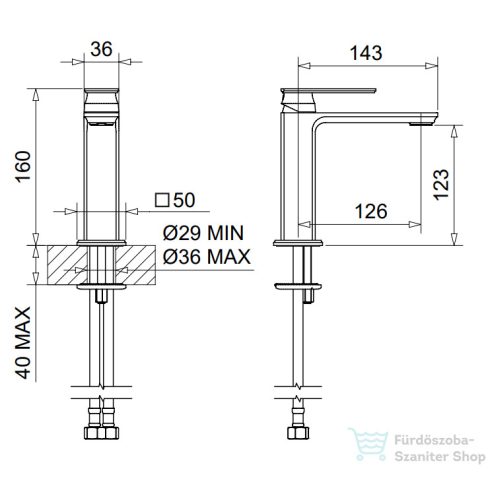 Bugnatese ATELIER mosdó csaptelep leeresztő nélkül,szálcsiszolt nikkel 9413SNS