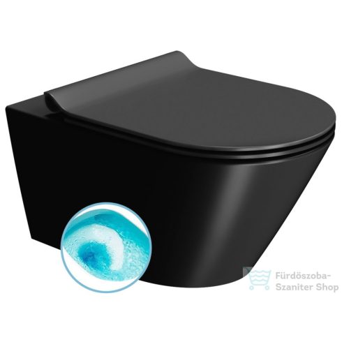 Sapho GSI KUBE X SWIRLFLUSH fali WC, 36x55cm, dual-matt fekete (941526)