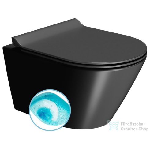 Sapho GSI KUBE X SWIRLFLUSH fali WC, 36x50cm, dual-matt fekete (941626)