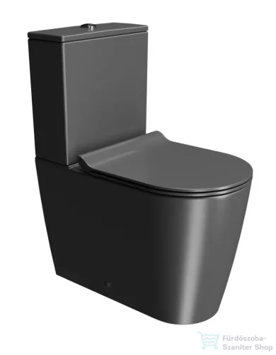 Sapho GSI KUBE X monoblokkos WC,Swirlflush, alsó/hátsó kifolyású, dual matt fekete (941926K)