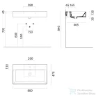 Sapho GSI KUBE X kerámiamosdó, 80x47cm, matt fekete (9422126)