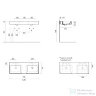 Sapho GSI KUBE X dupla kerámiamosdó, 2 furattal, 120x47cm, ExtraGlaze (9425111)