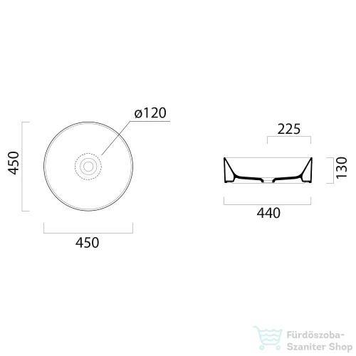 Sapho GSI KUBE X kerámiamosdó, átm.:45cm, matt kréta (942708)