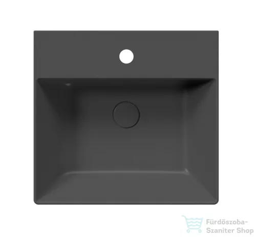 Sapho GSI KUBE X kerámiamosdó, 50x47cm, matt fekete (9430126)