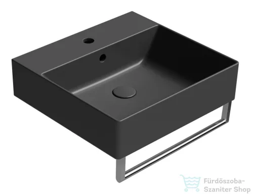 Sapho GSI KUBE X kerámiamosdó, 50x47cm, matt fekete (9430126)