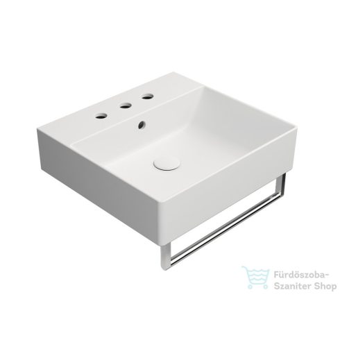 Sapho GSI KUBE X kerámiamosdó, 50x47cm, 3 furattal, matt fehér (9430309)